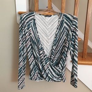 🎾Striped Crossover Top